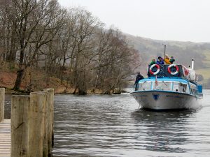 Boat arriving at jetty