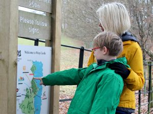 Checking the map at Wray Castle