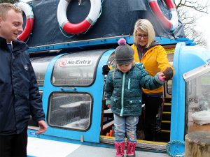 Disembarking from a boat