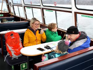 On board ‘Miss Cumbria’ with a cuppa