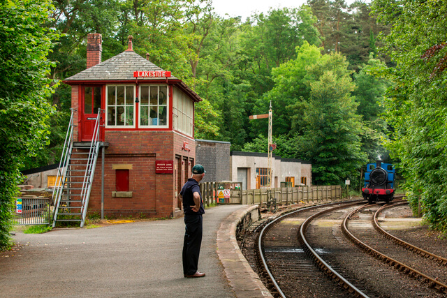 Train conductor at Lakeside and Haverthwaite Railway