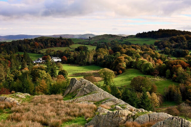 A view of the surrounding countryside from Brant Fell