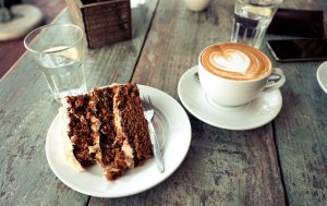 Cake and cup of coffee