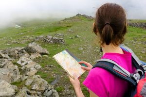 Woman with map