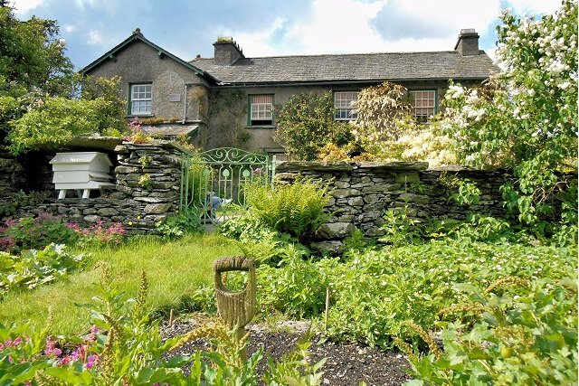 An overgrown garden at Hill Top House in Cumbria
