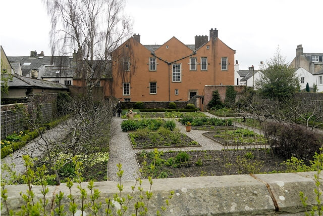 The vegetable and fruit patches in the gardens at Wordsworth House