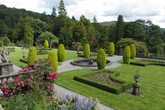 The vibrant colours and landscaped grounds of Rydal Hall Gardens