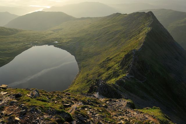 Views from Helvellyn of Striding Edge.