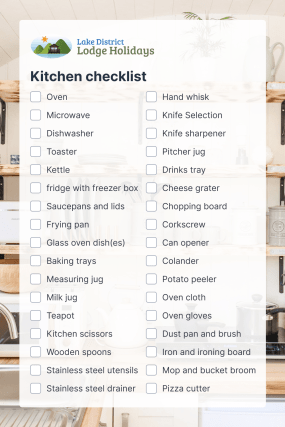 Holiday lodge kitchen inventory checklist