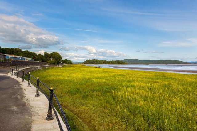 Looking out over the marshes at Grange-over-Sands, Cumbria